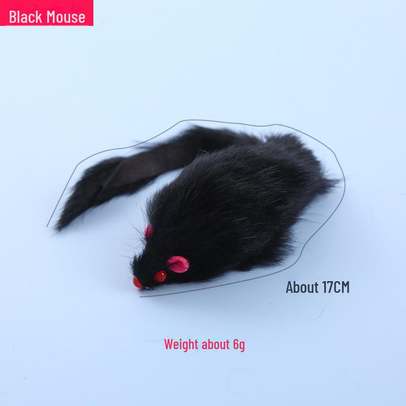 Large Rabbit Fur Mouse Simulation Plush Cat Toy with Sound