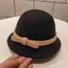 Autumn and Winter Baby Woolen Hat Princess Style Children's Retro Bucket Hat Kindergarten Temperament Socialite Top Hat Basin Hat