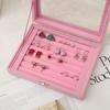 1pc Large Capacity Transparent Velvet Jewelry Box Earring Ring Display Storage Container Jewelry Organizer Makeup Organizer
