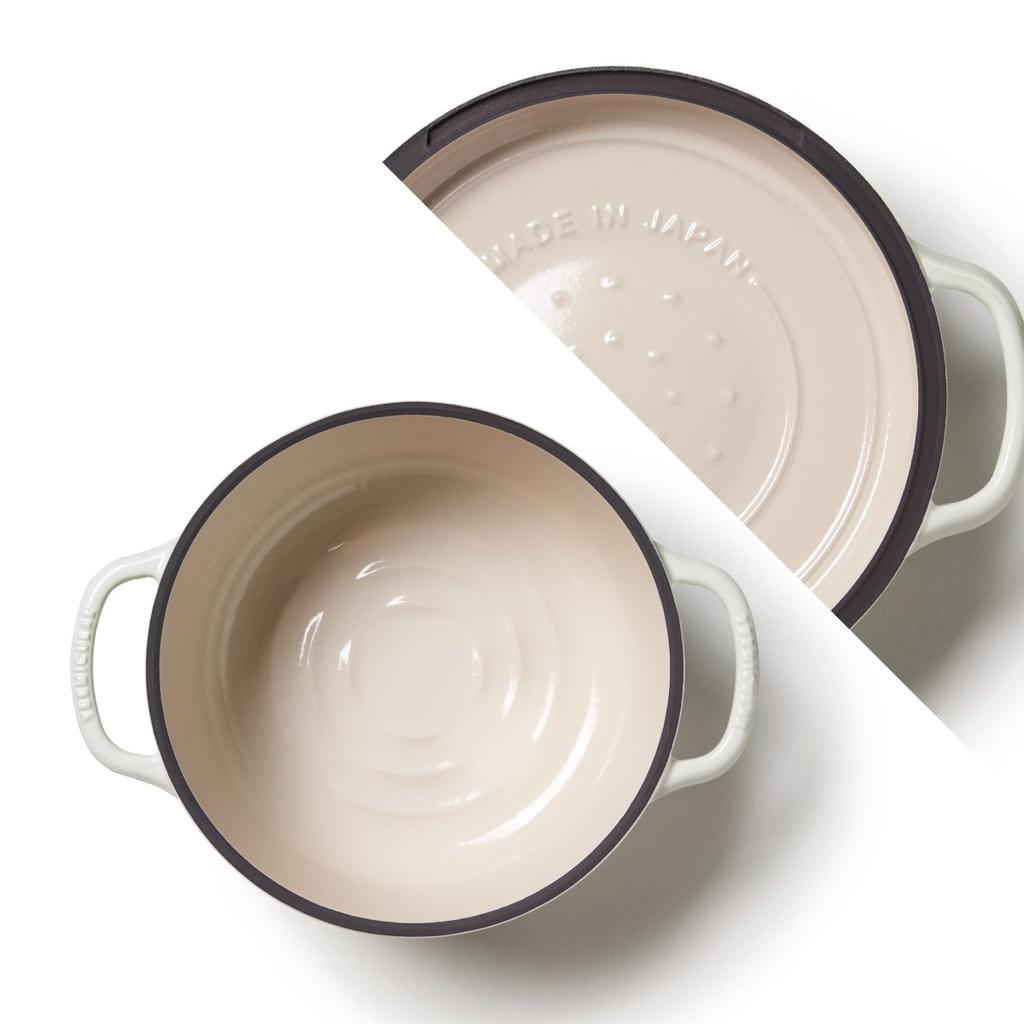 Vermicular Riskoker Mini 3 Kopper Riskoker Havsalt Hvit med Eksklusiv Oppskriftsbok RP19A-WH