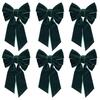 Festive Dining Table Accessories 6Pcs Velvet Bow Napkin Rings, Christmas Fabric Holders, Red Holiday Home Accents Green Rings for Dinner
