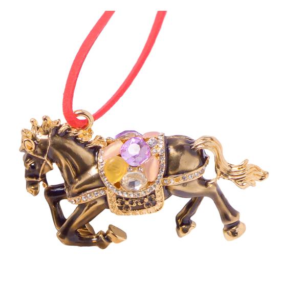 

Лошадь Рождественское Украшение Стразы Декор Дерева Счастливое Животное Зодиака Тема Праздничное Праздничное Украшение кофейный