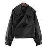 Cross-Border Retro Leather Jacket: Women's Trendy American Style