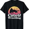Katzen und Wrestling – Herren- oder Damen-T-Shirt mit Katzen- und Wrestlermotiv