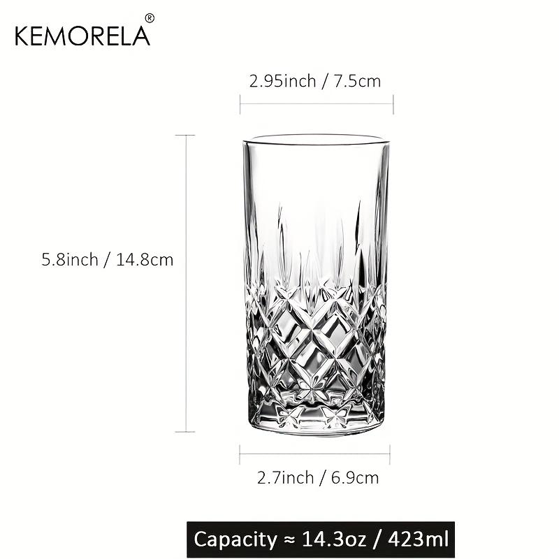 423ML Stemware 1/2 PCS Glass Cup Parties Glassware for Drinking Water Beer or Soda Stylish and Elegant Tableware Dishwasher