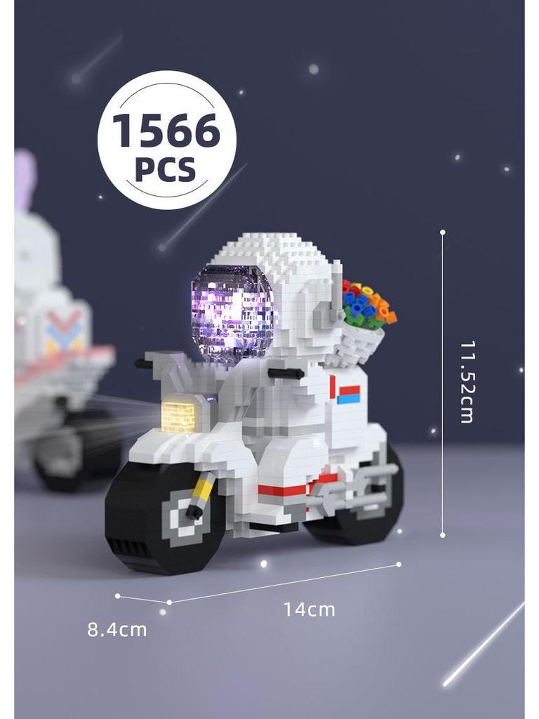 Mekensm M5-M6 Astronaut Train Building Blocks - Luminous Micro Particle Model for Students & Adults