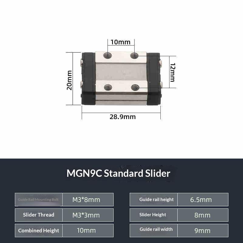 Lml9C Miniatura Trilho Linear Trilho 9Mm Largura Bloco Deslizante Carrinho de Trilho Linear Movimento Linear Com Trilho de 100Mm