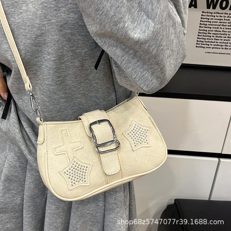 2025 New Fashion Texture Armpit Bag Summer Premium One-Shoulder Crossbody Bag Star Diamond Style Korean Women's Bag