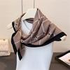 New retro small square scarf -blocked cashew silk scarf imitation neckerchief sun protection decoration for women