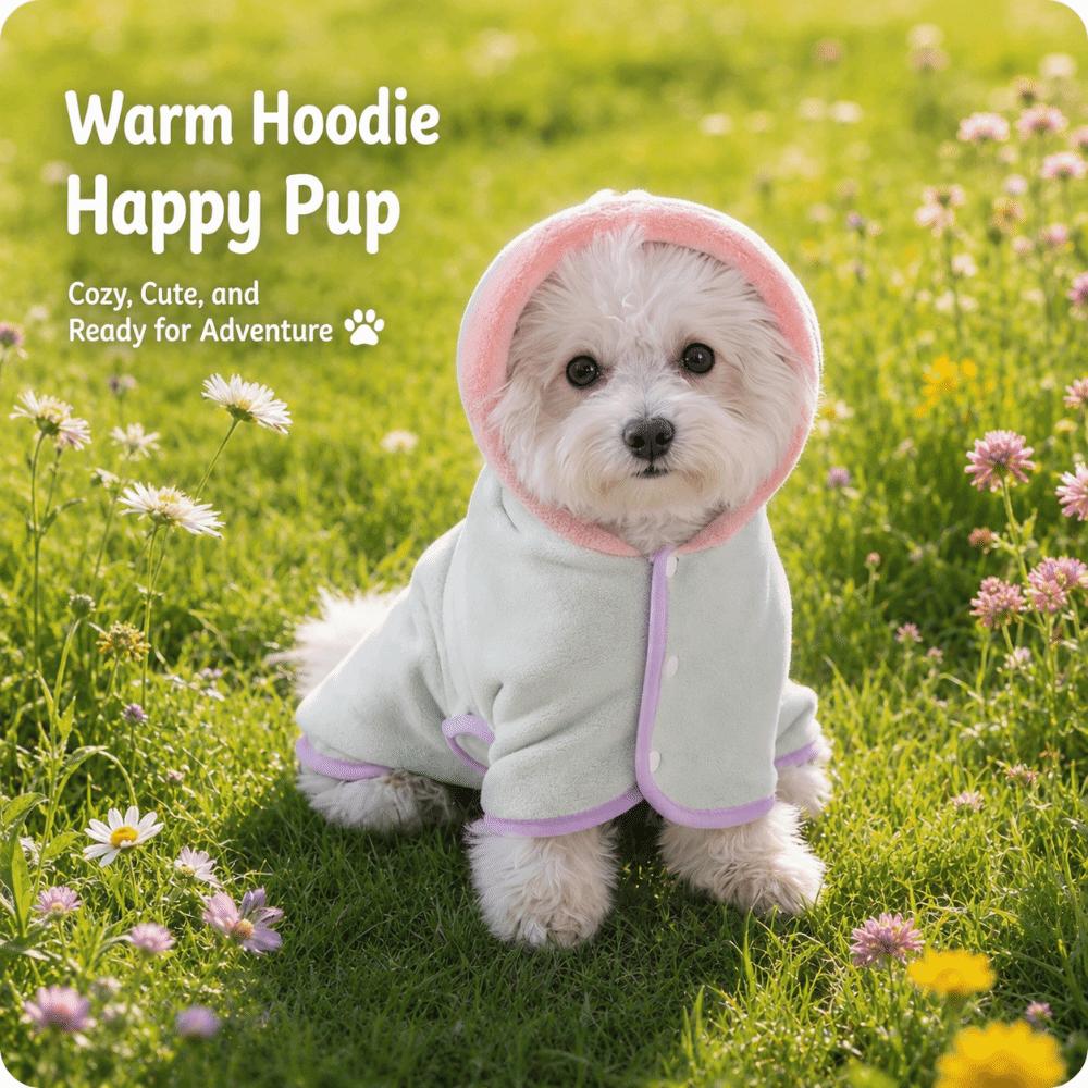 Coral Fleece Dog Hooded Bathrobe Super Absorbent Absorbent Pet Towel Cute Pet Bath Towel Dog Cat