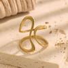 European-American Stainless Steel Hollow Open Ring: Sleek & Modern Design