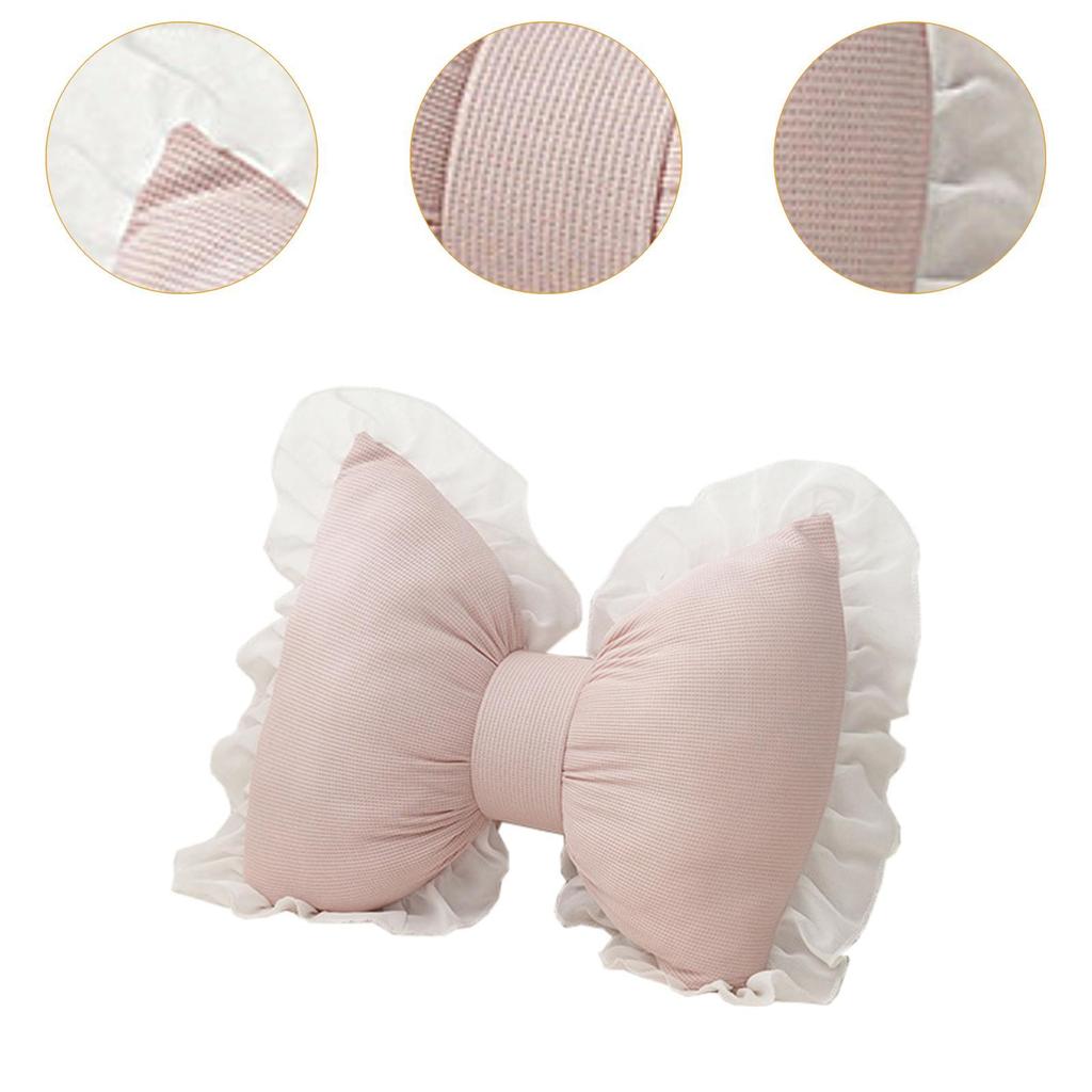 Bowknot Pillow Wedding Gift Bedside Cushion for Bedroom Office Study Room