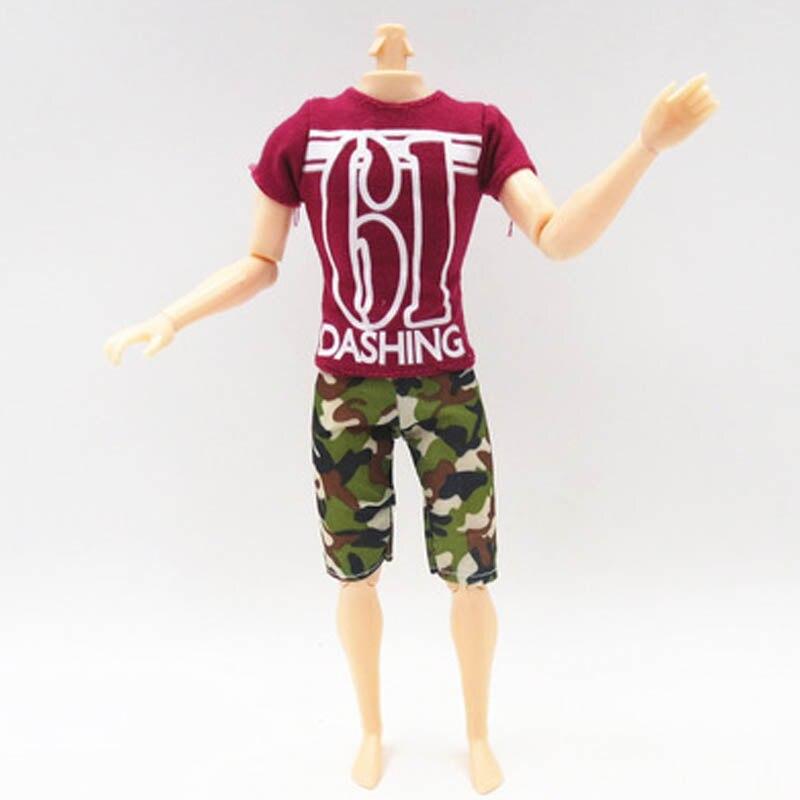 1SET 1/6 košile a kalhoty na běžné nošení Šortky pro panenku Ken Boy Letní outfity Krátké kalhoty Šaty pro panenku Barbie Příslušenství pro panenku Ken