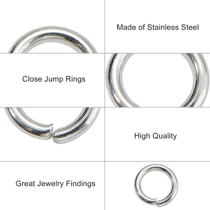 2000Pcs 4/5/6/7/8/9/10mm Stainless Steel Open Jump Rings Strong Split Ring Connectors for Necklace Bracelet Jewelry Accessories