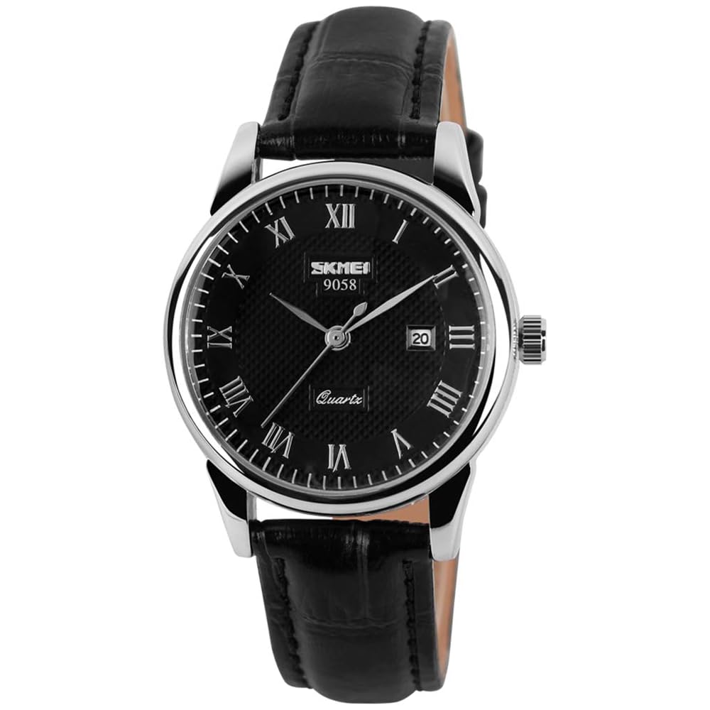 Elegant Women s Analog Quartz Watch Black Leather Strap Waterproof Casual Date Classic