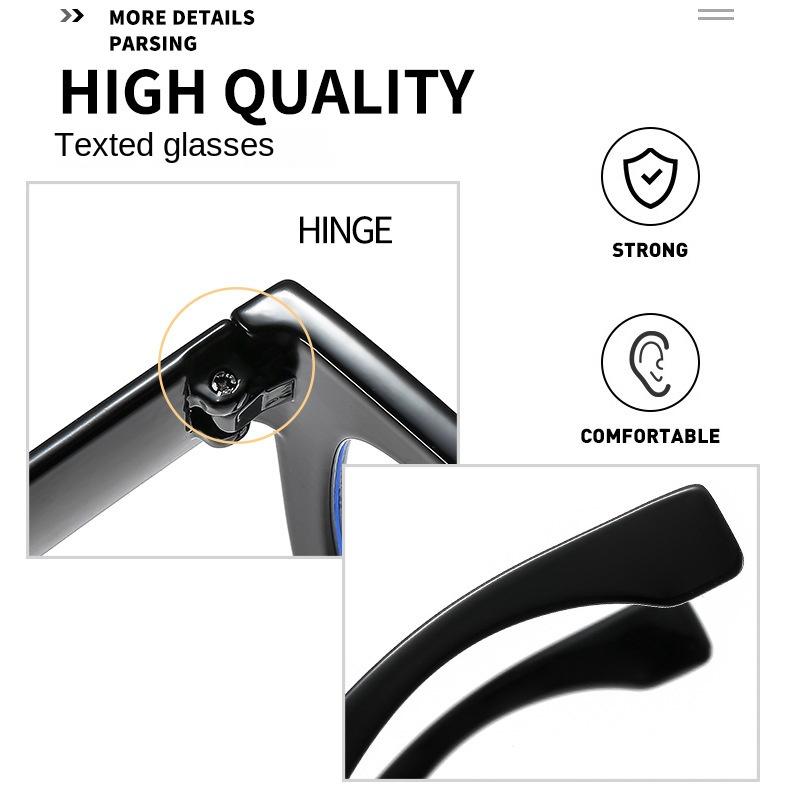 Rice Nails Big Frame Clear Lens Glasses Oversize Square Myopia Nerd Spectacles Degree