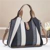 New Patchwork Colour Canvas Temperament with Middle-aged Mother Bag Style Large Size Capacity Single Shoulder Casual Crossbody Bag