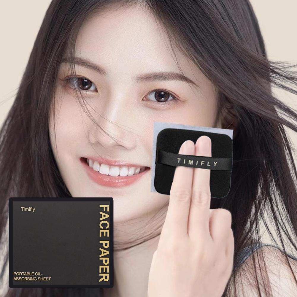 100pcs Facial Oil Blotting Paper with Mirror Powder Puff Oil Control Oil-absorbing Face Cleaning Beauty Makeup Tools Accessories