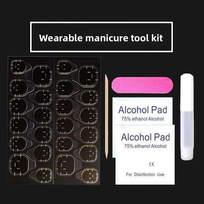 Wear Nail Tool Kit, Nail Art Tool Kit 3-5 Piece Set, Finished Accessories, Jelly Glue, Nail File, Alcohol Cotton