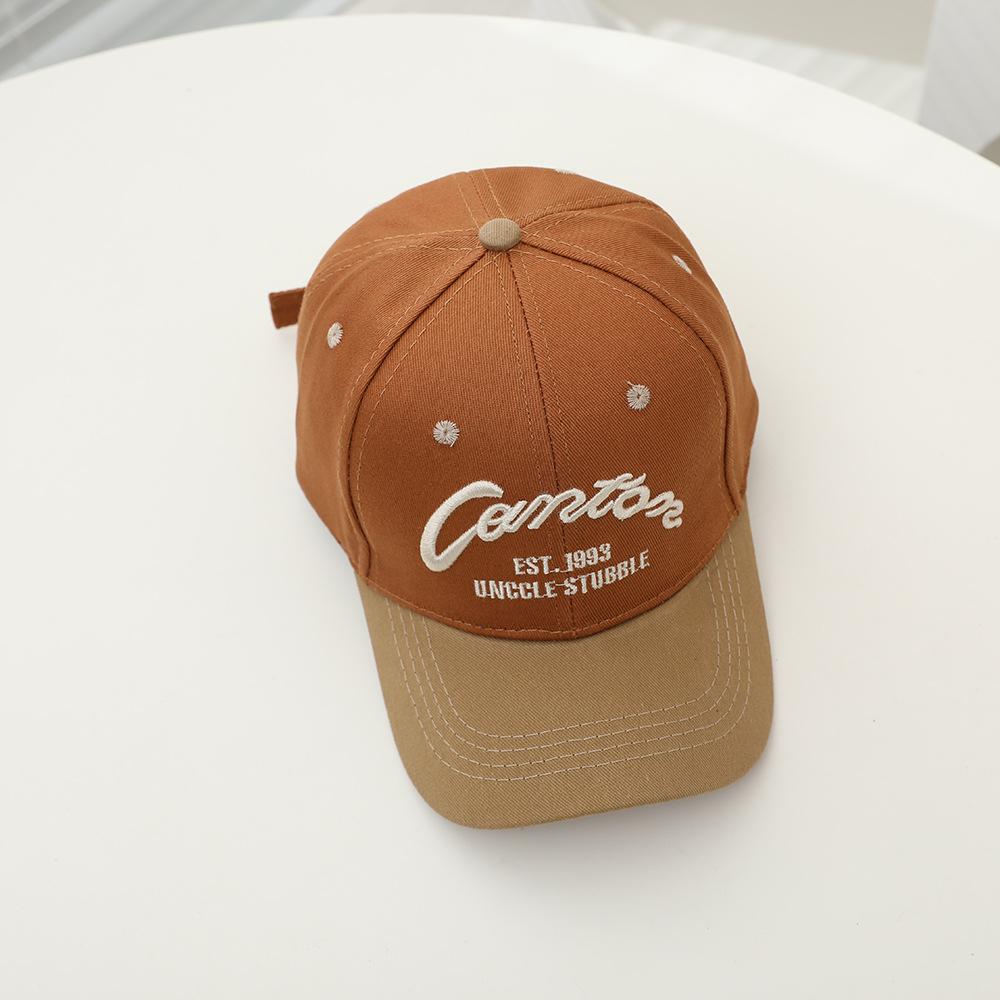 Children Baseball Cap Letters Embroidery Fashion Spring Summer Cap for Kids Boy Girl Sun Hats 52-54cm Bicolor Cotton