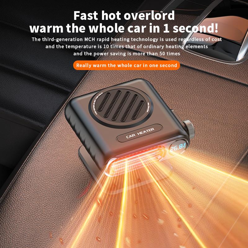 Bilvarmer Dugfjerner Afdugger 12V/24V Forrudefugtfjerner Afisning Varmelegeme Med digitalt display Universelt Auto Tilbehør