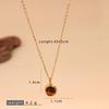 Retro Titanium Steel Tiger Eye Necklace for Women - Elegant Cross-Border Style for Commuting and Outings