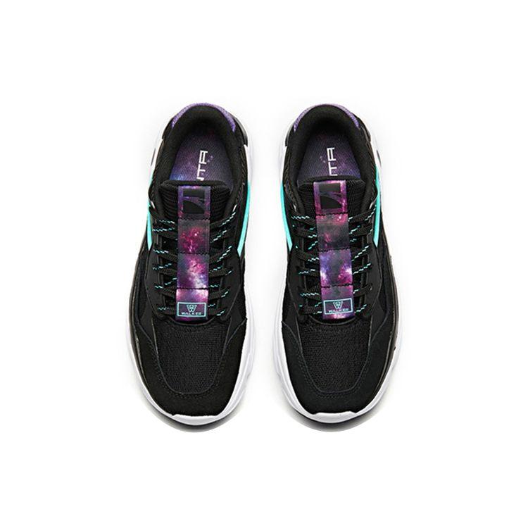 Anta Vintage Casual Dad Shoes Women Sneakers Black Green 12838808R-5