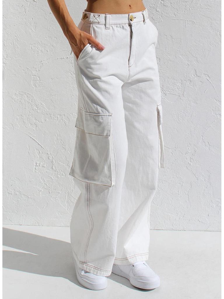 Women's Multi-pocket Workwear Denim Jeans - European and American Style
