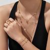 Oumeisin 5A Zirconia Flower Jewelry Set: Necklace, Bracelet, Earrings, Ring In Stainless Steel