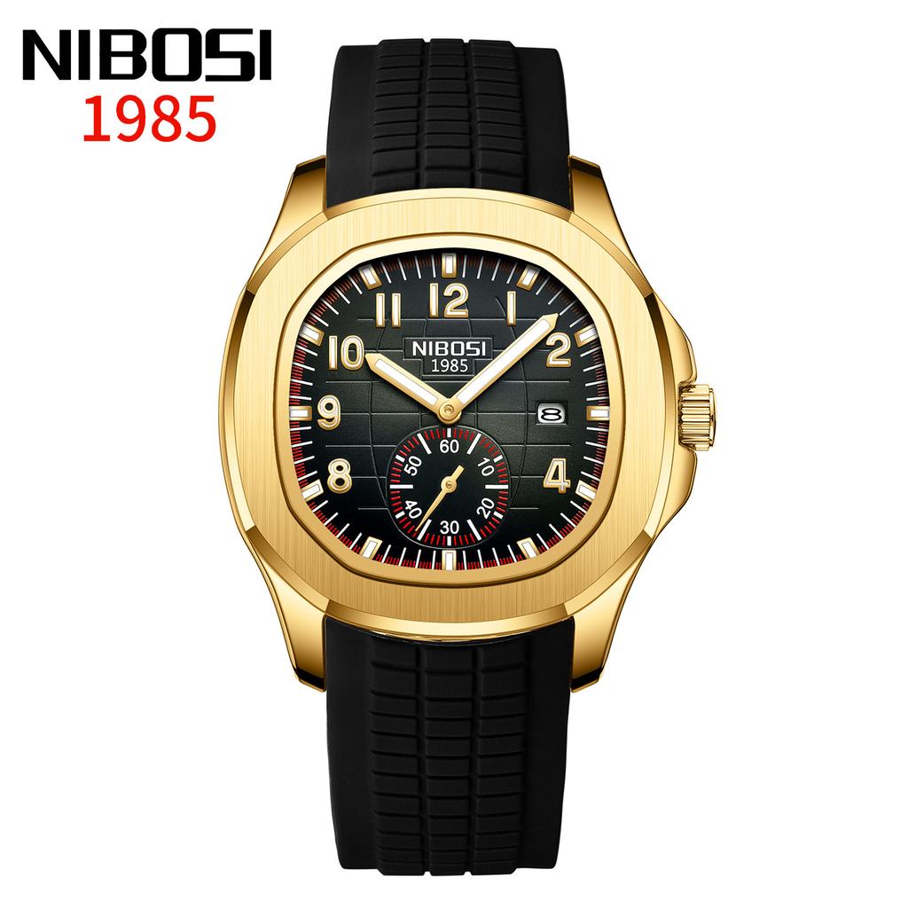 Luminous Waterproof Quartz Men's Watch Sports Comfort Silicone Strap Independent Small Second Disc Calendar Watch