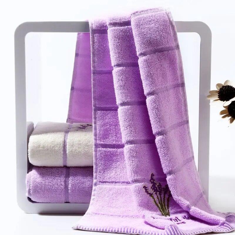 100% Pure Cotton Bath Towel Set, Absorbent Adult Bath Towel, Solid Color Soft Bath Towel, Facial Wash Towel