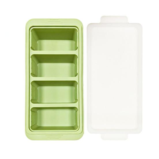 Silicone Freezer Tray with Lid Food-Grade Ice Cube Mold Easy-Release Leak-Proof Stackable