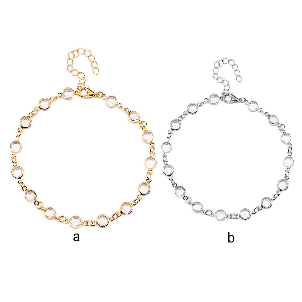 Anklet Adjustable with Rhinestones Fashion Accessory Wedding Ankle Bracelets Foot Chains Women's Anklets for Valentines Day