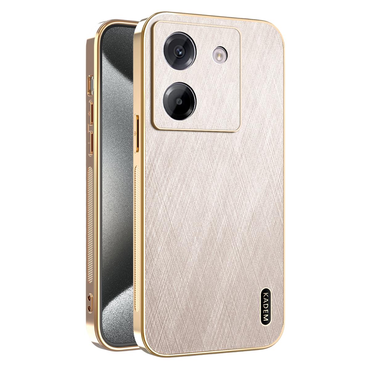 

KADEM Чохол для Xiaomi Poco M7 Pro 5G Гальванічне покриття Шовковиста текстура PU+TPU Задня кришка телефону Gold