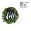 22 Inch Real Touch Christmas Wreath for Front Door Artificial Greenery Pine Cedar Wreath with Bells And Ribbon Bow for Home Porch Wall Window Decor