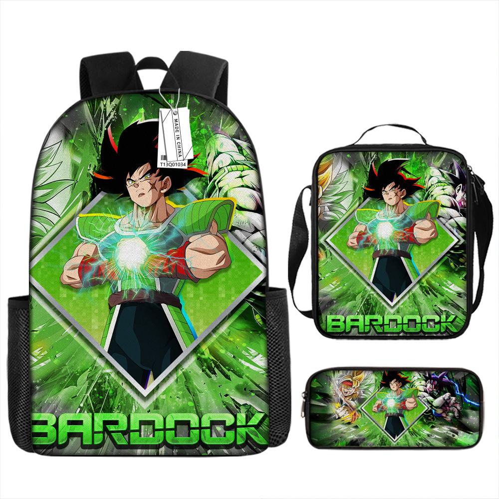 Dragon Ball Backpack Cross-border Trend Backpack Retro School Bag Dragon Ball Cartoon Three-piece Set