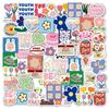 60Pcs Little Flower Smile Stickers Cartoon Cute Simple Ins Graffiti Decoration Water Cup Computer Luggage Flower Stickers