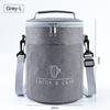 S/M/L Portable Cylindrical Thermal Lunch Cooler Bag Waterproof  Food Bag with Large Capacity Insulated Container for Picnic