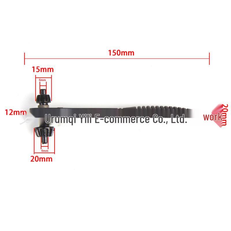 Dual-Use Two-Way Drill Chuck Key & Quick Ratchet Wrench (Black)