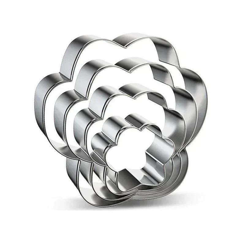 4pcs/set Cookie Cutter Pet Dog Bone Paw Shaped Stainless Steel Mold DIY Cake Sugarcraft Pastry Biscuit Mould Kitchen Baking Tool