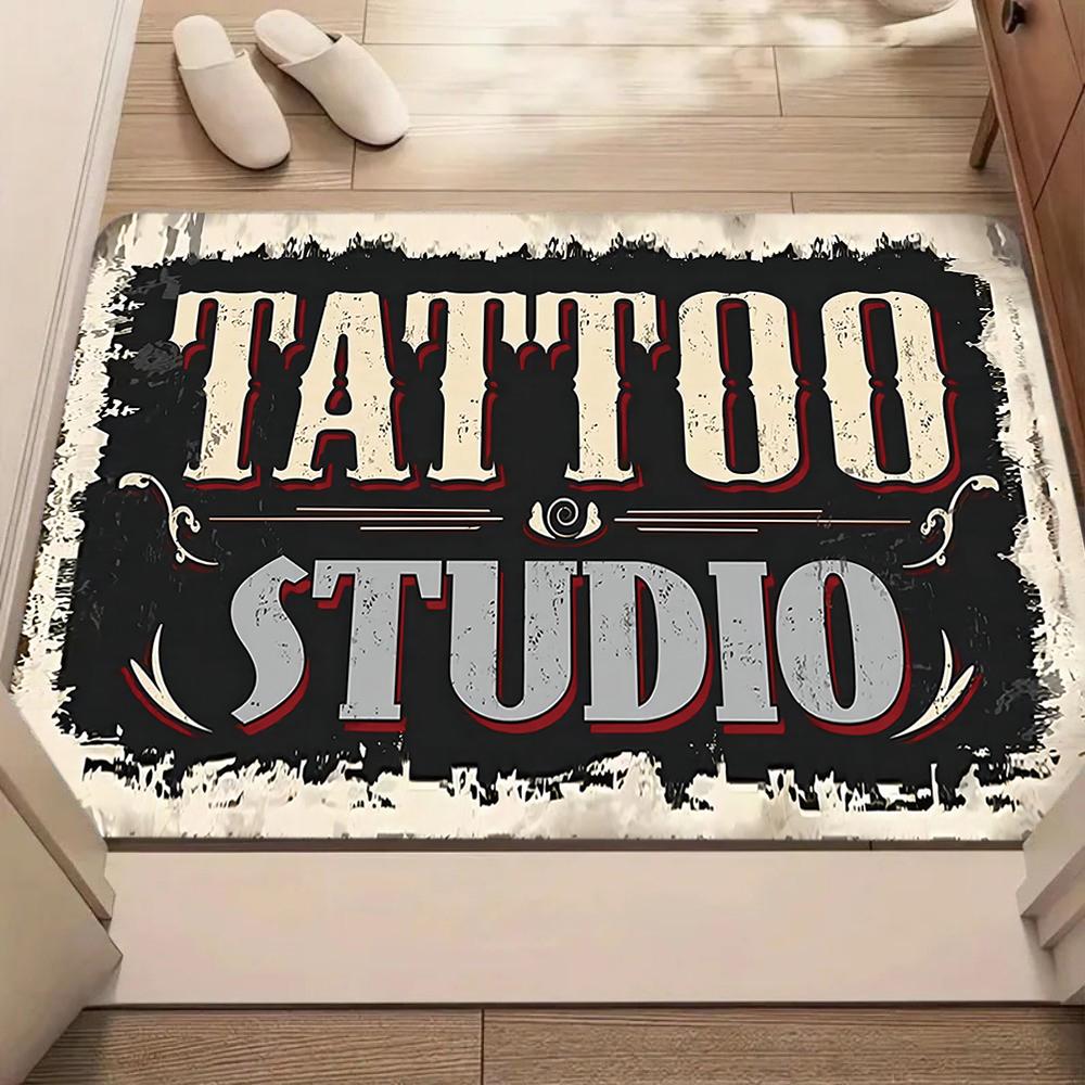 Tattoo Shop Mat Indoor Welcome Doormat Washable Bathroom Bedroom Kitchen Accessories Rug Non-slip Corridor Porch Entrance Carpet