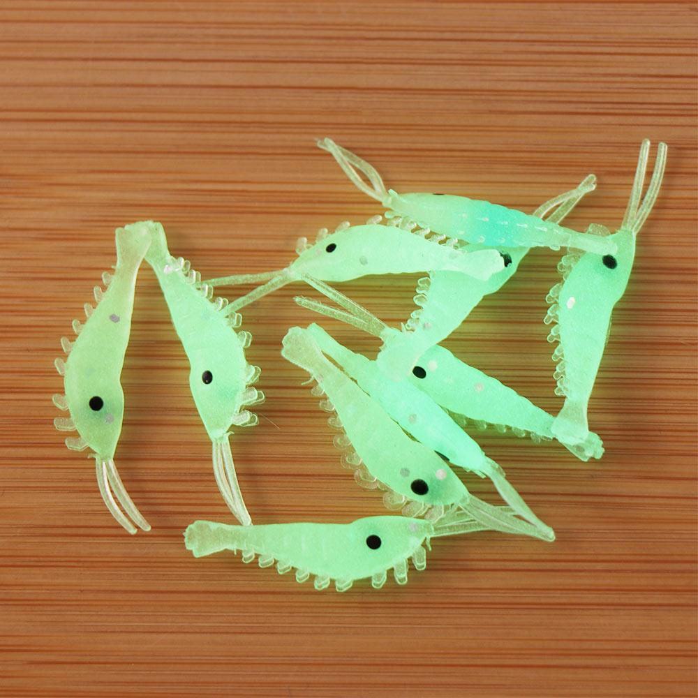 Biomimetic Creative Hook Worm Silicone Luminous Shrimp Fishing Lures Shrimp Fake Bait Sea Fishing