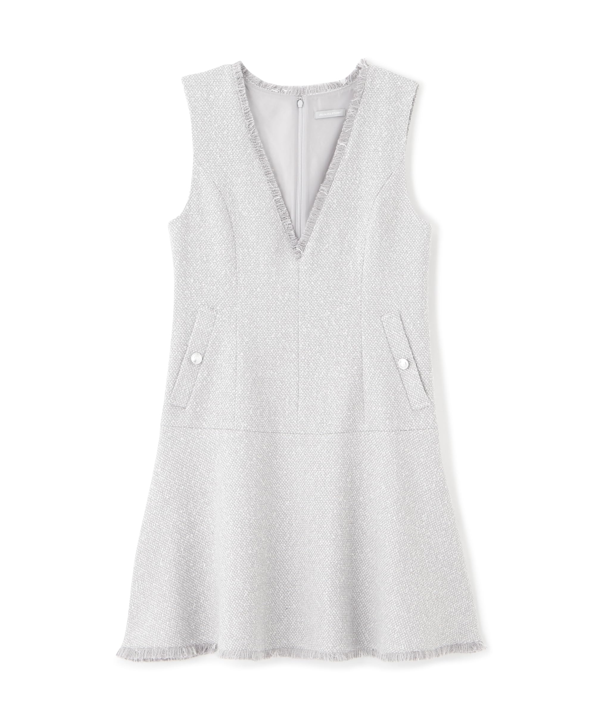 

Женский оригинальный твидовый джемпер-юбка с бахромой Jill by Jill Stuart, серый, повседневное платье