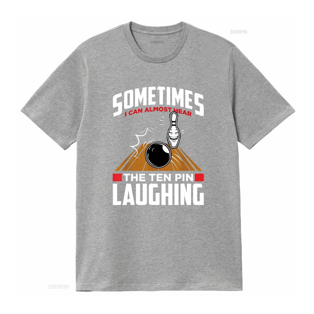 Hear The Ten Pin Laughing Funny Bowler Bowling T Shirt vintage Washed Unisex Soft Stylish Versatile Top For Everyday Wear