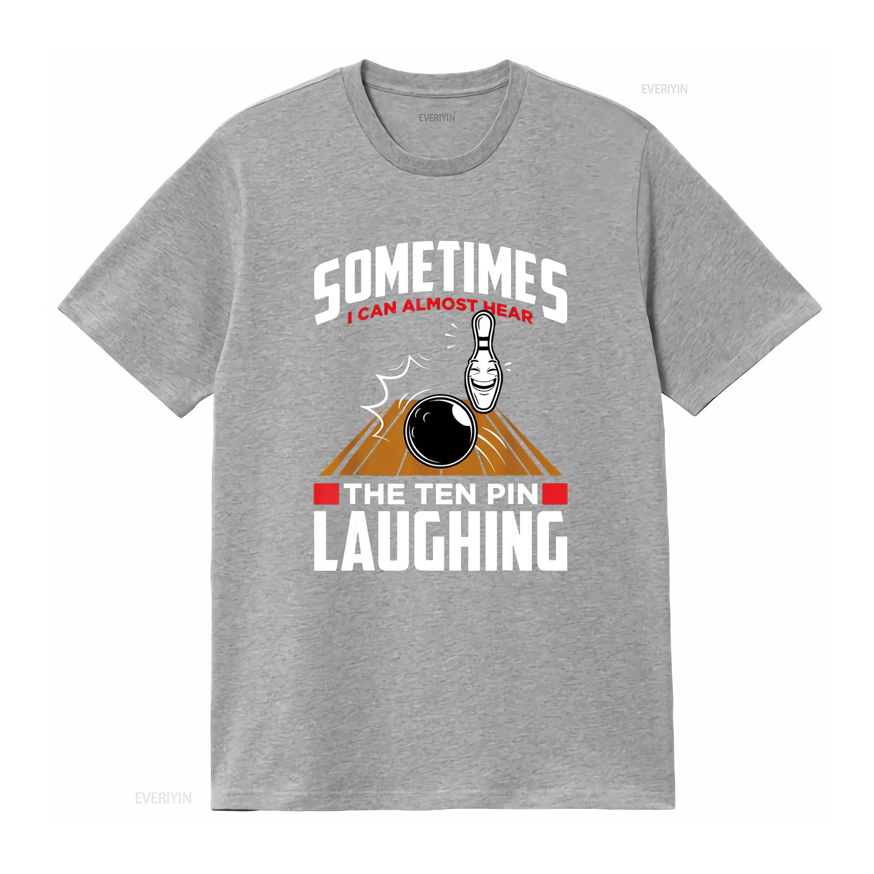 Hear The Ten Pin Laughing Funny Bowler Bowling T Shirt vintage Washed Unisex Soft Stylish Versatile Top For Everyday Wear S