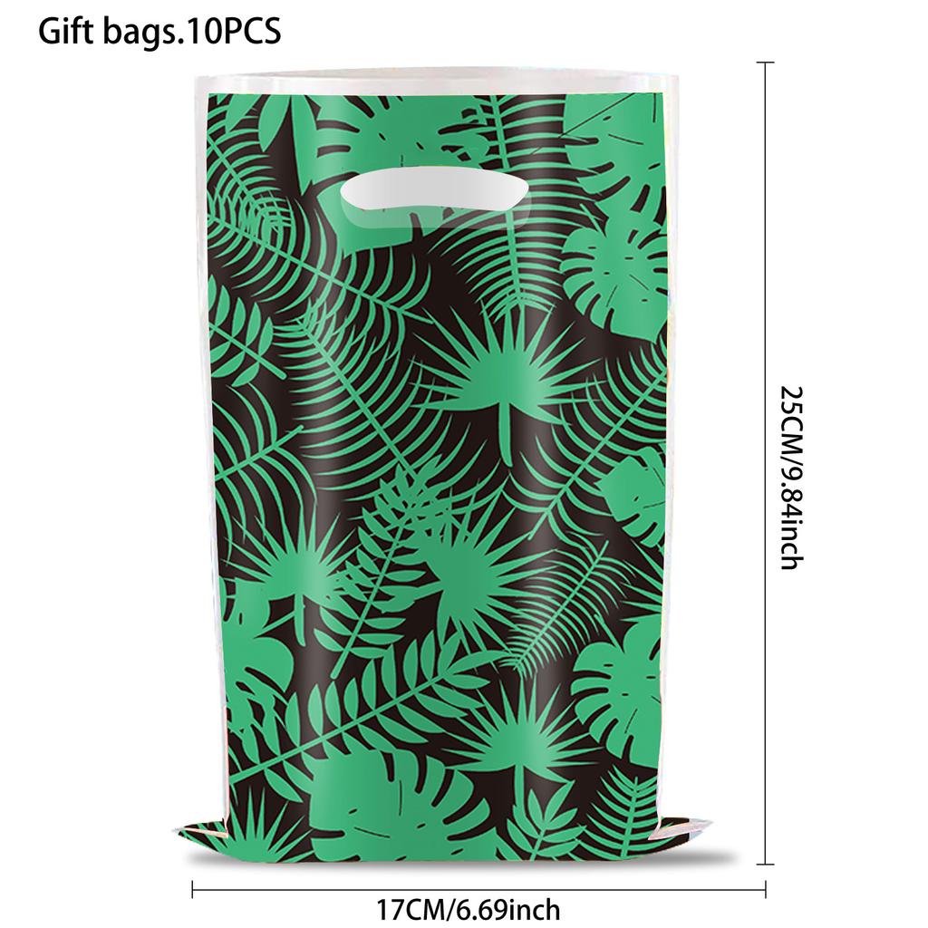 10-40pcs Animal Print Birthday Party Return Candy Handle Kids Gift Jungle Party Plastic Tote