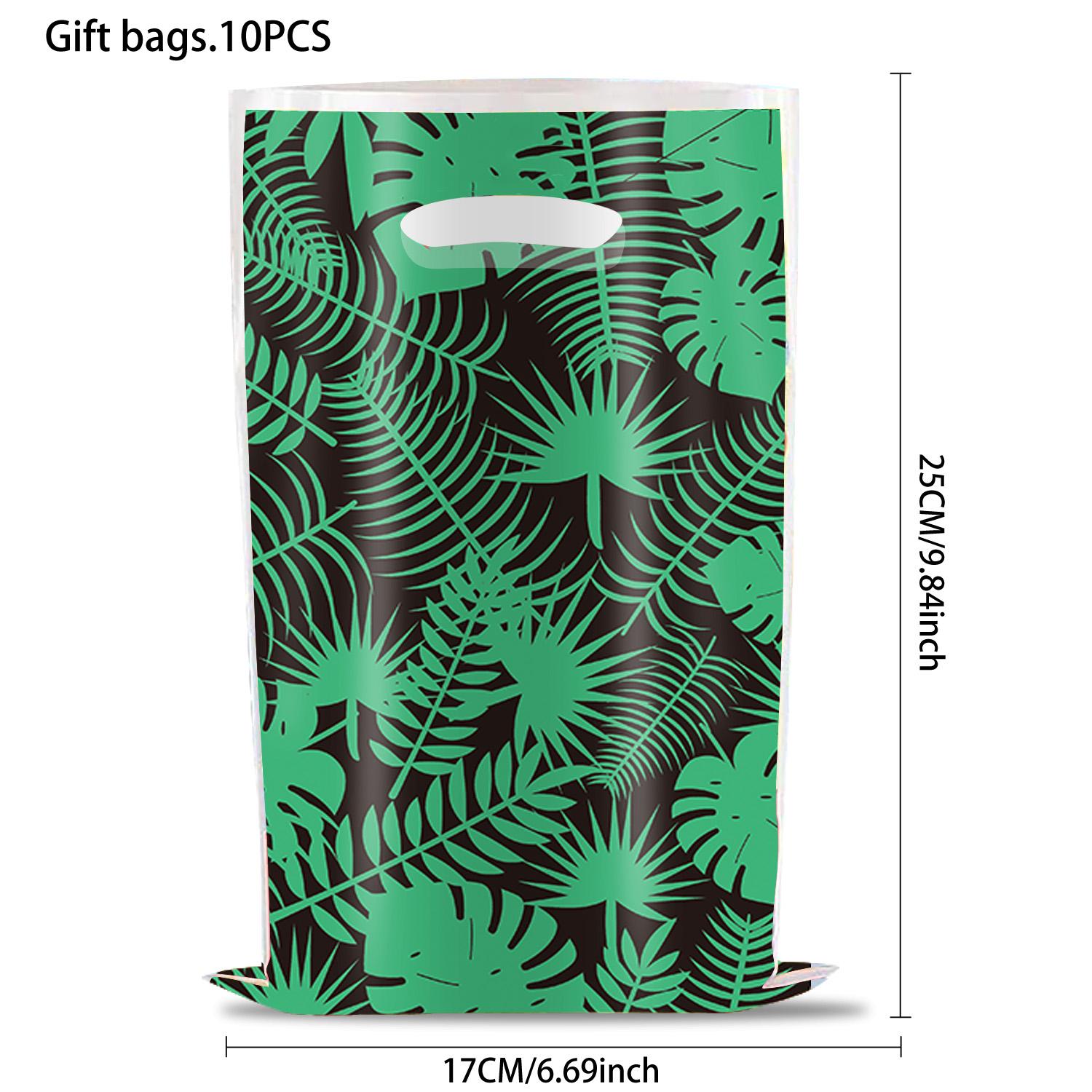 

10-40pcs Animal Print Birthday Party Return Candy Handle Kids Gift Jungle Party Plastic Tote 10pcs&17X25cm