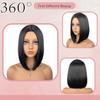 Women Bob Straight Hair Wig with Middle Part No Bangs Made of Heat-Resistant Synthetic Fiber Suitable for Daily Wear and Parties