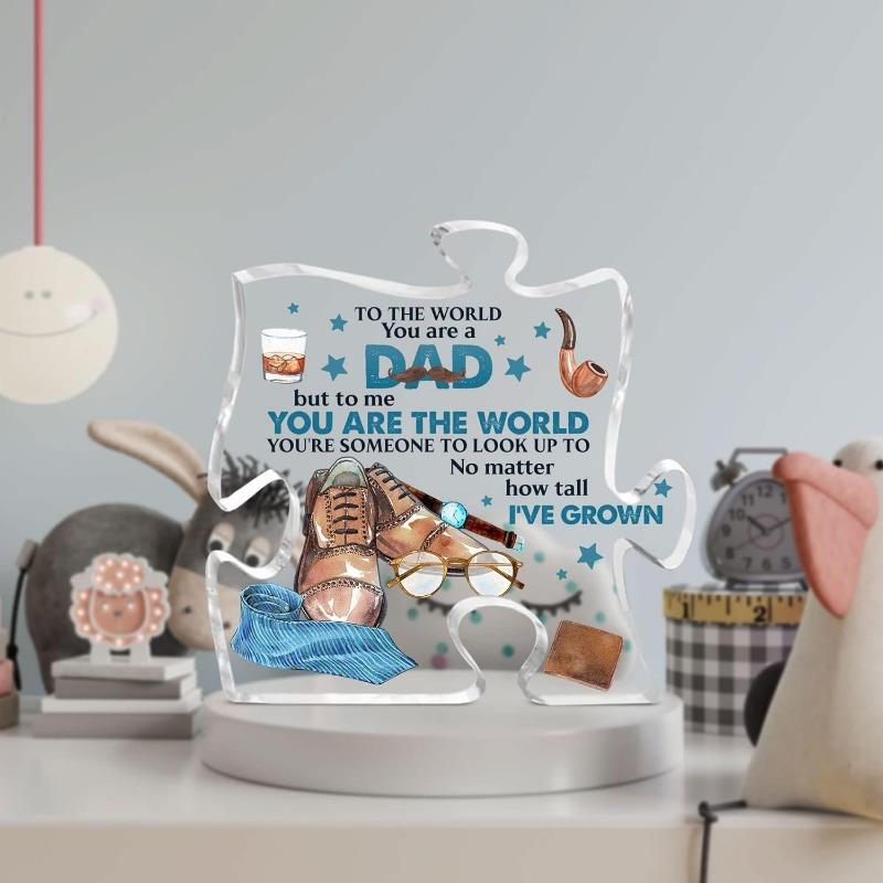 Dad Acrylic Puzzle Plaque - "To My Dad" Thank You Gift for Birthday & Father's Day