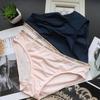 Einfache ultradünne Unterwäsche für Mädchen, niedrige Taille, weiche, atmungsaktive Slips aus Eisseide für Frauen